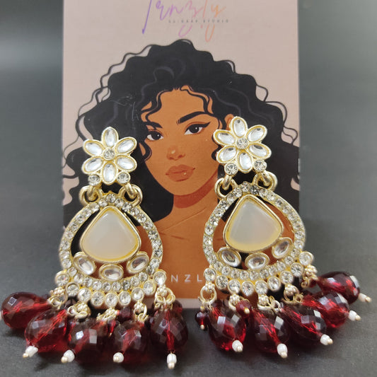 Maroon Beed Chandbalis