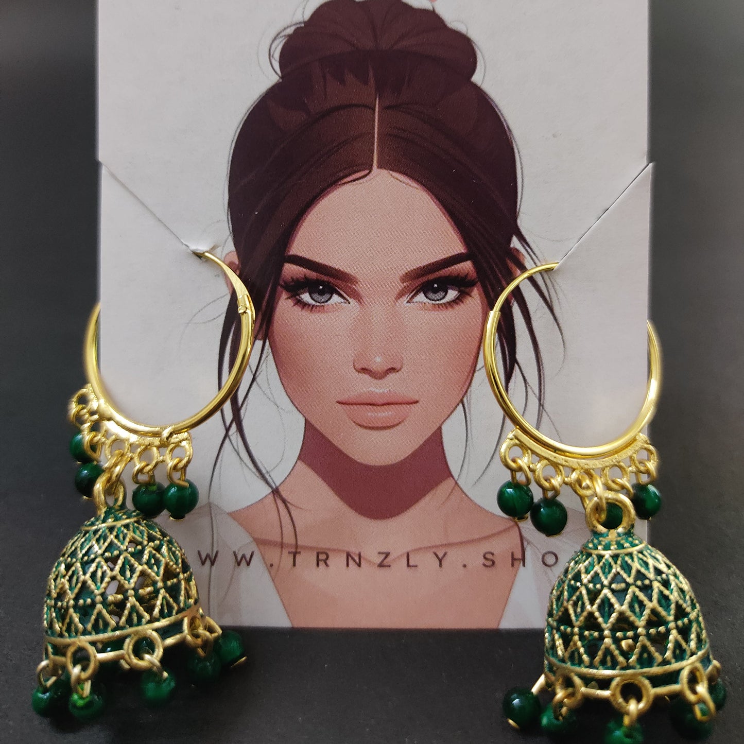 Emerald Elegance Hoops