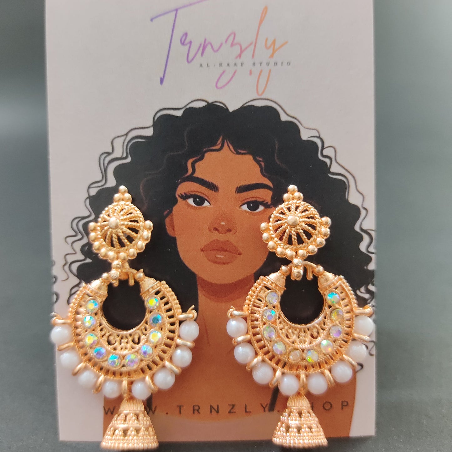 Charming Rose Gold Pearl Jhumkas at Rs 1