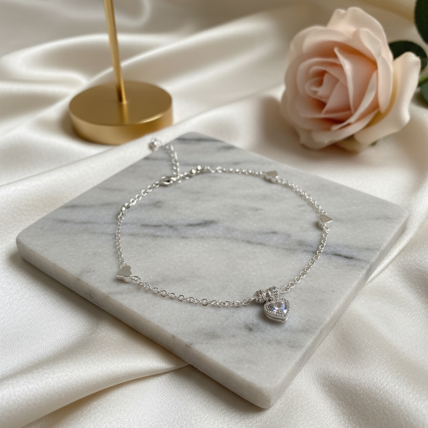 Sweet Heart Charm Anklets