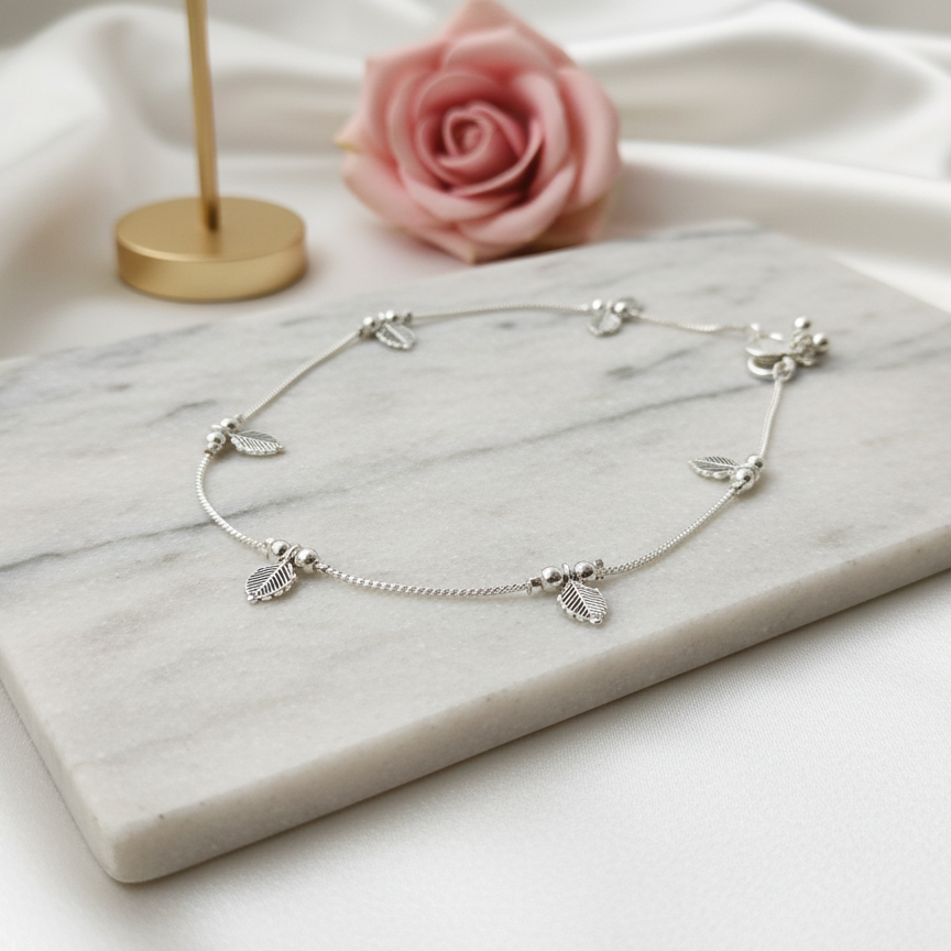 Dainty Leaf Anklets