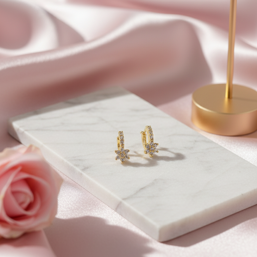 Celestial AD Star Hoops