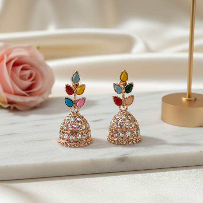 Enchanted Leaf Jhumkas
