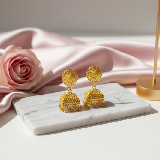 Glimmering Square Drop Jhumkas